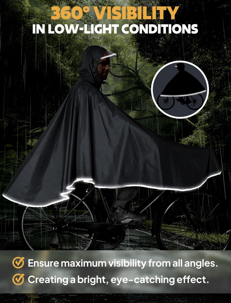 ANYOO Waterproof Rain Poncho Bike Bicycle Rain Capes Lightweight Compact Reusable for Adults - Image 5